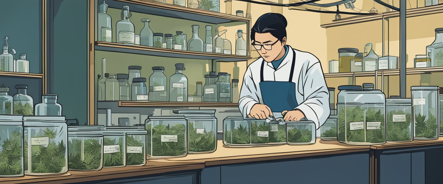 A lab technician analyzes samples for cannabis metabolites in a sports doping investigation